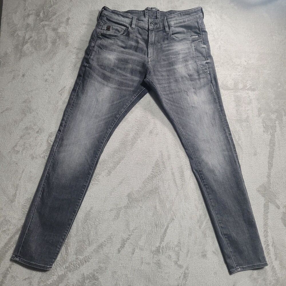 G-STAR RAW 4101 Lancet Skinny Jeans 34x32 Gray Washed Men's Denim